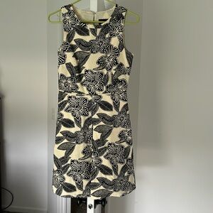 J Crew Polynesian Floral Cross Back, Zip Dress, Size 00